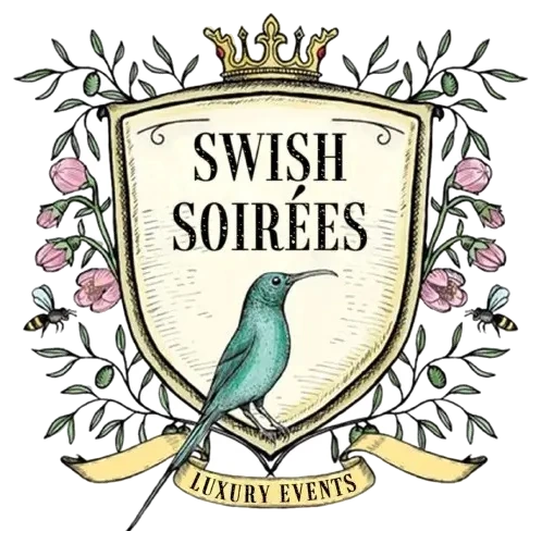 Swish Soirées luxury wedding and event planning logo, links to the home page