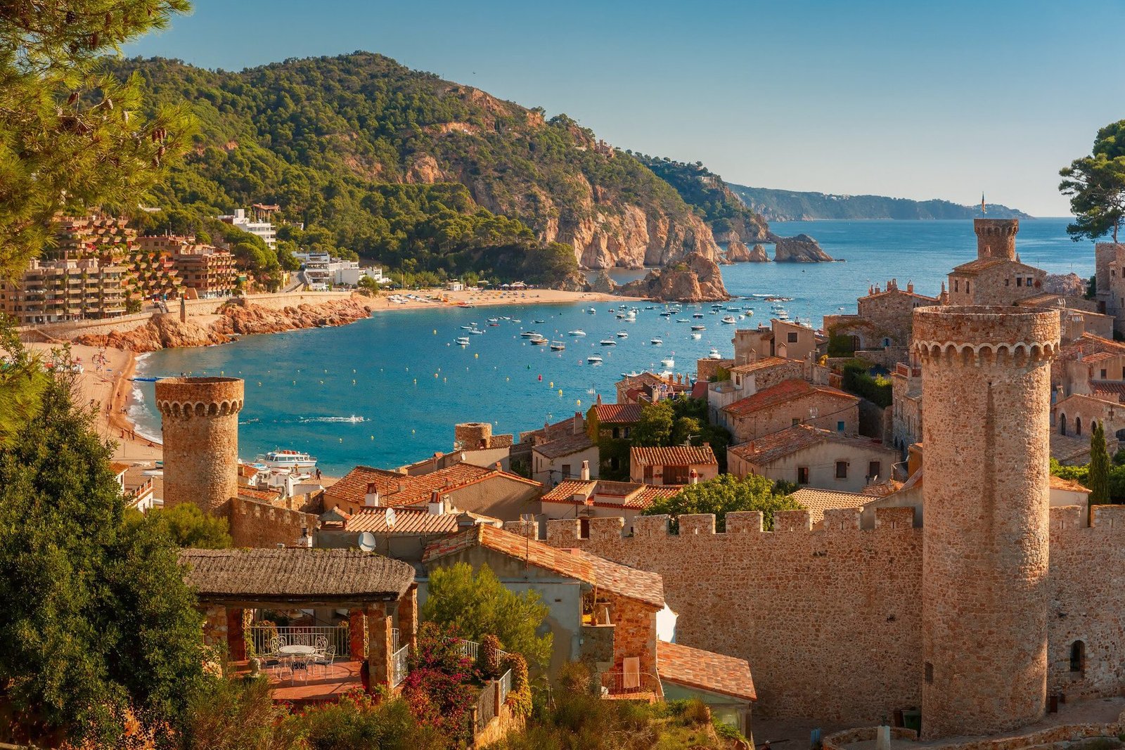 The medieval walled town of Tossa de Mar on the Costa Brava coast of Catalonia